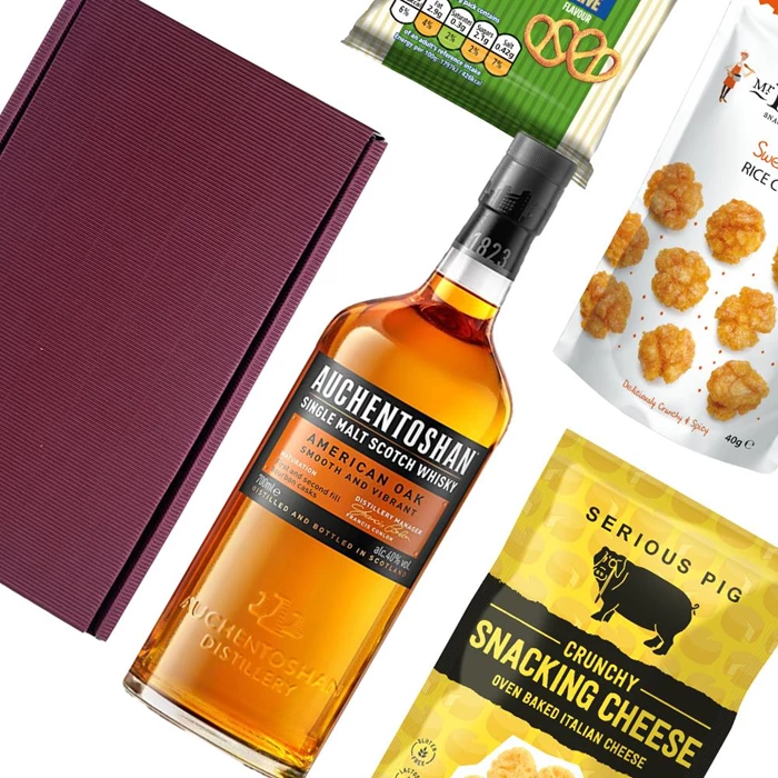 Auchentoshan American Oak Single Malt Whisky 70cl Nibbles Hamper